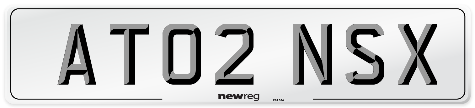AT02 NSX Number Plate from New Reg